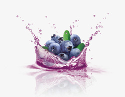飞溅果汁蓝莓水果高清图片