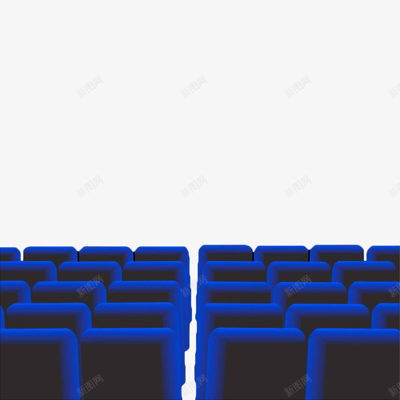 蓝色手绘座椅png免抠素材_新图网 https://ixintu.com 坐席 座位 手绘 椅子 礼堂 蓝色