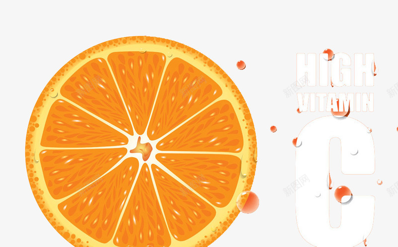富含维C的水果png免抠素材_新图网 https://ixintu.com 手绘 橘子 橙子 水果 维C 维生素