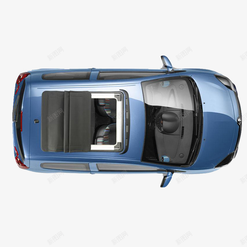 蓝色轿车俯视图png免抠素材_新图网 https://ixintu.com 便捷 俯视图 出行 蓝色 车俯视图
