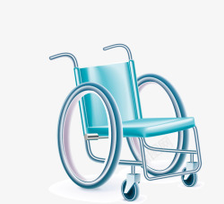 蓝色轮椅素材