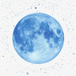 中秋夜空蓝色星空与圆月高清图片