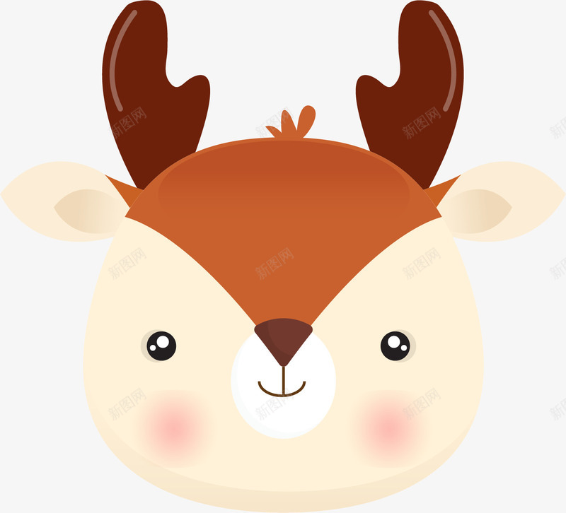 呆萌麋鹿头像png免抠素材_新图网 https://ixintu.com 动物头像 卡通 可爱 呆萌 手绘 矢量图案 麋鹿
