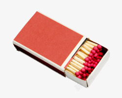 红色取火工具红色盒子里的火柴棍素材