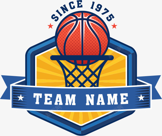 篮球队队名队徽图标png_新图网 https://ixintu.com 徽章 标志 篮球贴纸 篮球队 队徽