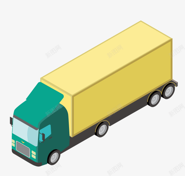 手绘大卡车png免抠素材_新图网 https://ixintu.com 大卡车 物流卡车 物流车辆 装载卡车