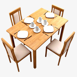 餐桌餐具家庭餐桌平面图高清图片