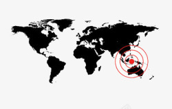 标记地球地球仪上的震源标记图标高清图片