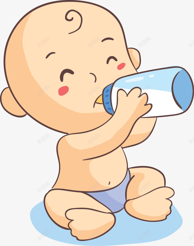 正在喝奶的可爱宝宝图矢量图ai免抠素材_新图网 https://ixintu.com boby 儿童 卡通孩子 婴儿 孩子 宝宝 宝贝 小孩 矢量图
