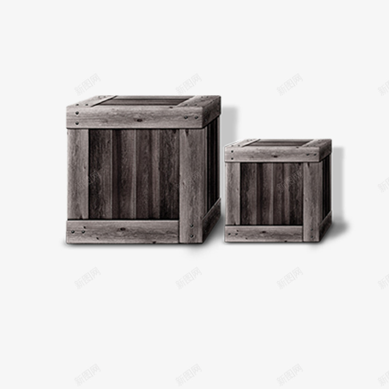 木质箱子png免抠素材_新图网 https://ixintu.com 复古 木质 柜子 盒子 立体 箱子