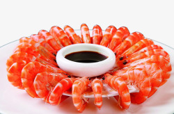 一盘酱油虾素材