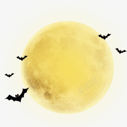 万圣节女巫元素万圣节夜晚的月亮高清图片