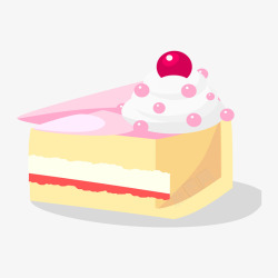 奶油小蛋糕手绘卡通一块蛋糕高清图片