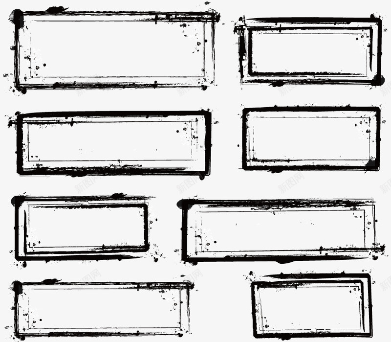 水墨边框矢量图ai免抠素材_新图网 https://ixintu.com 个性边框 划痕 墨点 墨痕 墨迹 墨迹边框 复古 底纹边框 怀旧 泼墨 背景底纹 胶片底纹 胶片背景 边框相框 黑色 矢量图