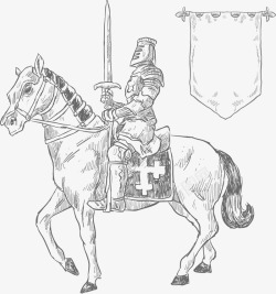 骑士马匹手绘骑士高清图片