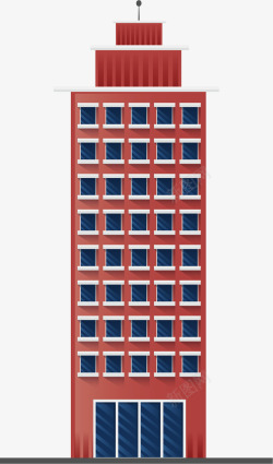 红色商务公司大楼矢量图素材