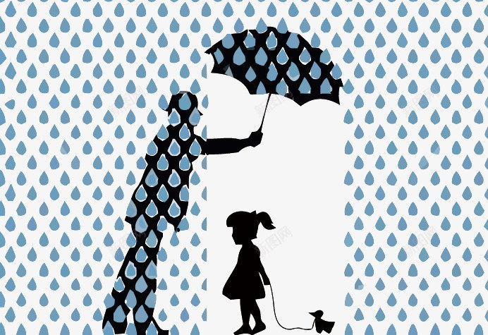爸爸给女儿打伞png免抠素材_新图网 https://ixintu.com 下雨 女孩 打伞 父亲 父爱 蓝色 雨伞