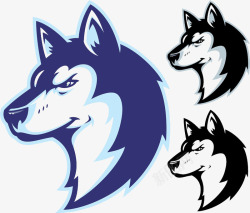 狼的团队精神卡通手绘蓝色狼高清图片