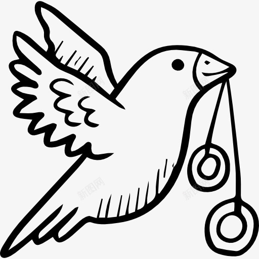 鸽子图标png_新图网 https://ixintu.com 动物 婚礼 戒指 飞 鸟 鸽子 鸽子的翅膀