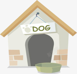 小狗房子手绘卡通小狗房子高清图片