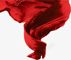 八一建军节红绸缎装饰飘扬的绸缎高清图片