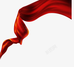 红色飘动的红绸缎海报背景素材