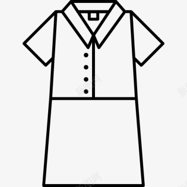 裙子和衬衫的轮廓图标图标