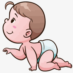 宝宝用品护膝爬行的婴儿矢量图高清图片