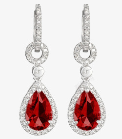 钻石珠宝首饰红宝石耳环高清图片