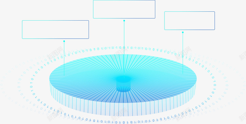 手绘蓝色渐变圆盘元素方框png免抠素材_新图网 https://ixintu.com 元素 方框 渐变 圆盘蓝色