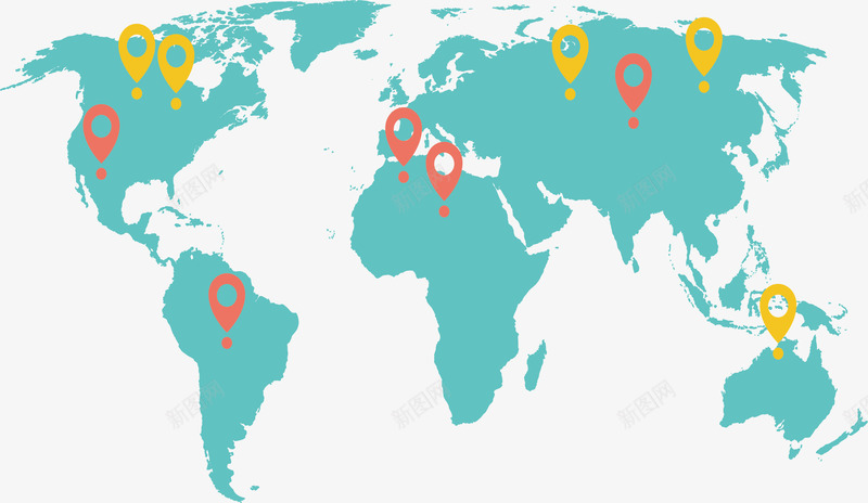 绿色世界地图分布图矢量图ai免抠素材_新图网 https://ixintu.com 世界地图 分布 分布图 定位符 矢量png 绿色地图 矢量图
