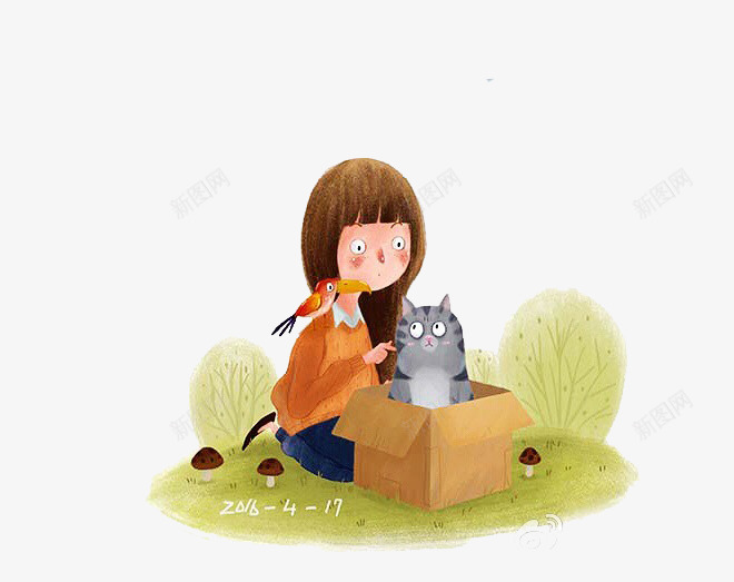 盒子里的猫咪png免抠素材_新图网 https://ixintu.com 儿童插画 卡通 卡通插画 可爱 小猫 童话