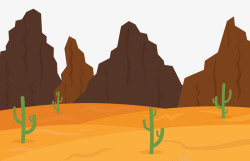 装饰沙漠风景插画矢量图素材