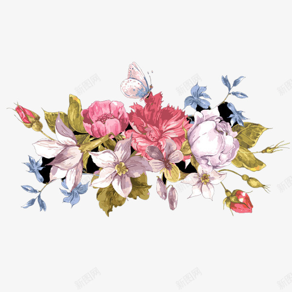 一堆花朵png免抠素材_新图网 https://ixintu.com 五颜六色 健康 植物 花朵