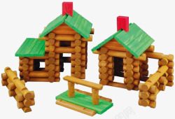 积木堆成的小屋素材