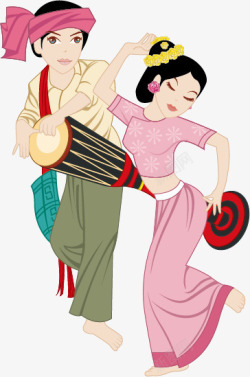 傣族图案傣族舞蹈元素高清图片