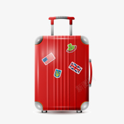 精美红色行李箱矢量图素材