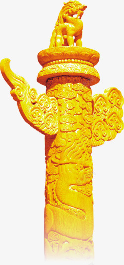 国庆节金色柱子装饰元素素材