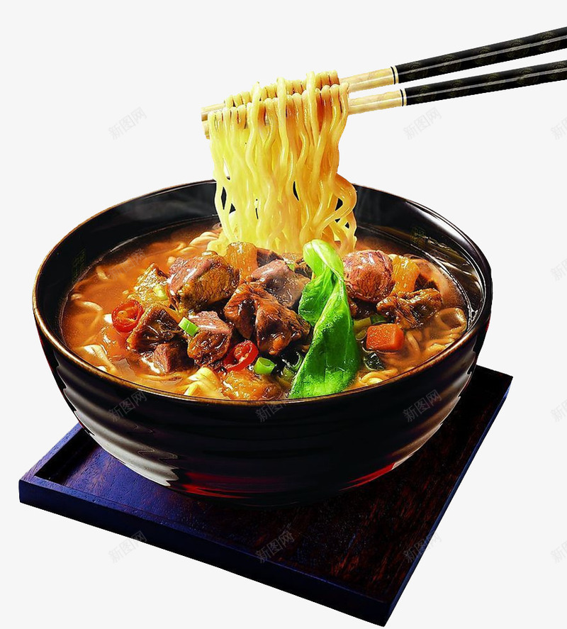 鲜辣拉面png免抠素材_新图网 https://ixintu.com 拉面 方便面 肉食 面条 面食 鲜辣