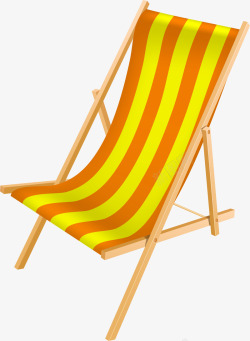 黄色沙滩躺椅素材