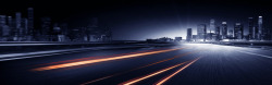 夜景海报高速公路上的橙光光效海报背景高清图片