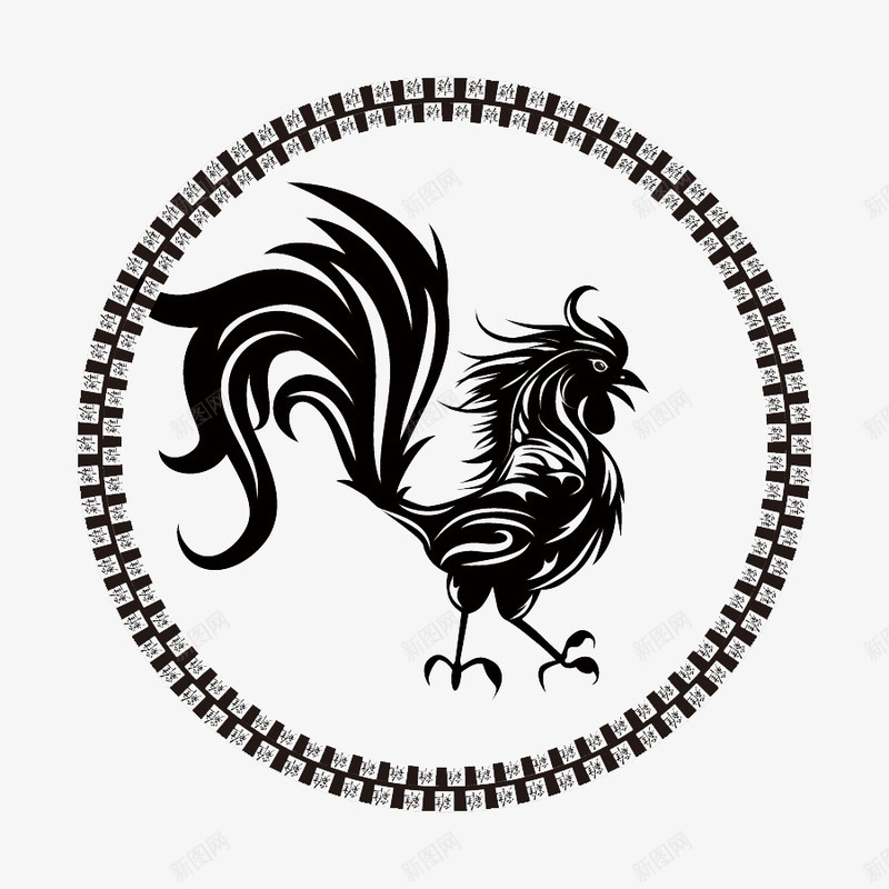 日历装饰图标png_新图网 https://ixintu.com 2017年 公鸡花纹 大公鸡 手绘公鸡 新一年 新年 艺术字2017 鸡年 鸡年logo