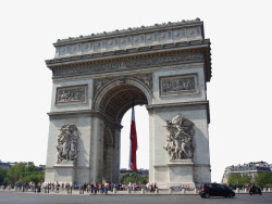 游客矢量法国凯旋门高清图片