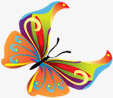 彩色绚丽蝴蝶美景手绘素材