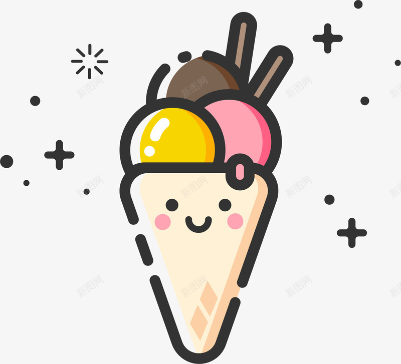mbe风格卡通装饰冰淇淋图标矢量图ai_新图网 https://ixintu.com mbe风格 冰淇淋 卡通 可爱图标 图标 甜品 矢量png 装饰 食物 矢量图