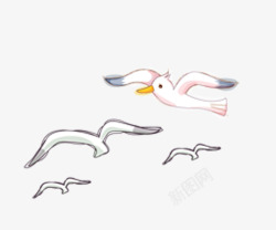 白色卡通海鸥装饰图案素材