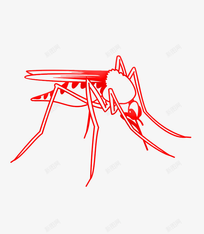 红色蚊子手绘简图png免抠素材_新图网 https://ixintu.com 夏季 手绘图 简图 红色蚊子 翅膀 蚊子 飞行