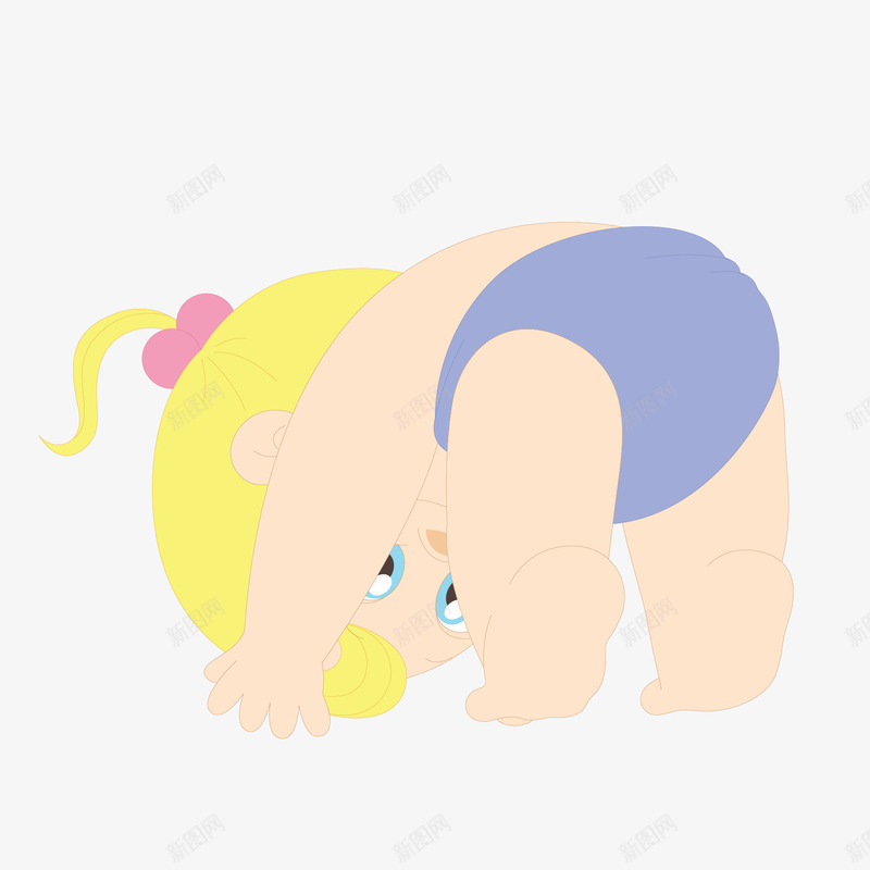 撅屁股的小女孩png免抠素材_新图网 https://ixintu.com 卡通 婴儿 扭屁股 撅着屁股 被打屁股的小孩 趴着的小孩