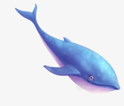蓝色跳跃蓝色海底动物卡通鲨鱼高清图片