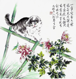 摇曳水墨菊花高清图片